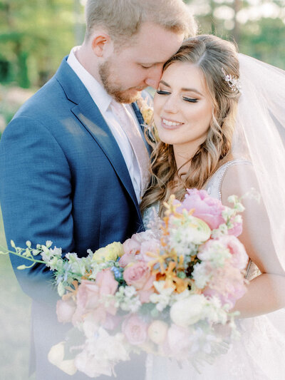 Portrait of southern bride and groom at vineyard wedding venue in Charlottesville, Virginia