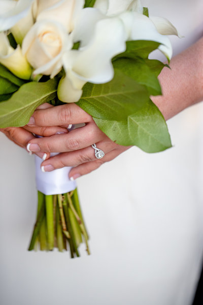 white rose bridal bouquet