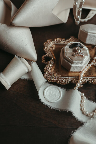 Luxury fine art wedding photograph highlighting timeless romance.