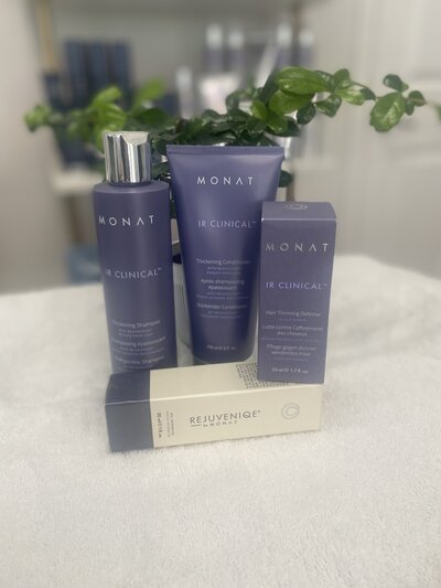Flat lay image of Monat Products for Brieanna's Salon
