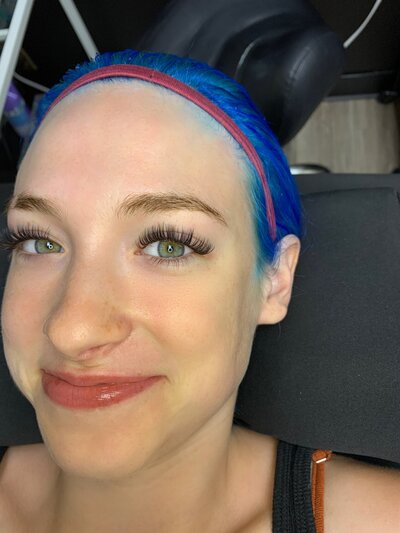 Natural looking lash extensions.