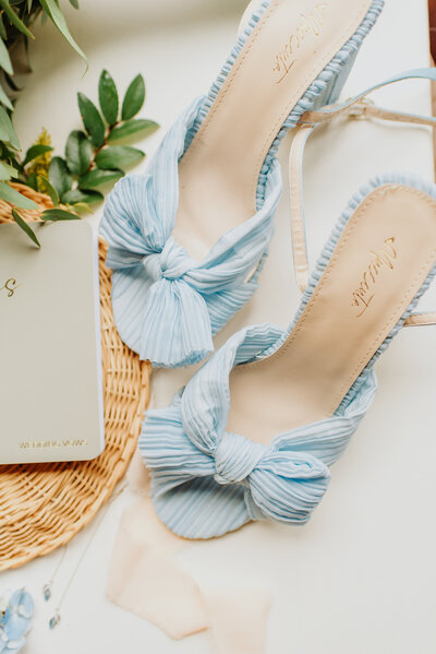 Close up of blue shoes