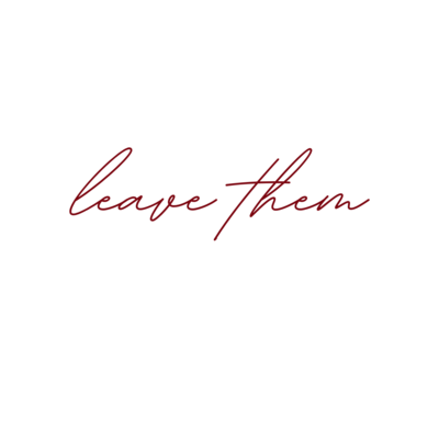 Handwritten cursive text that says Leave Them for Elyana Studio branding
