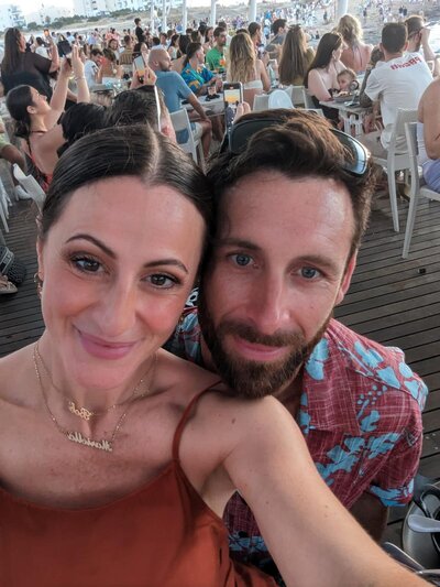 Mariella and partner selfie on holiday