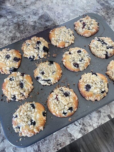 Photo of muffins of a girl who likes to bake, taken by Duluth wedding photographer, Kelly Friday Photography. 