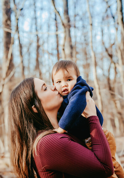 Shauna Scott Photography photo session of mom kissing baby boys cheek
