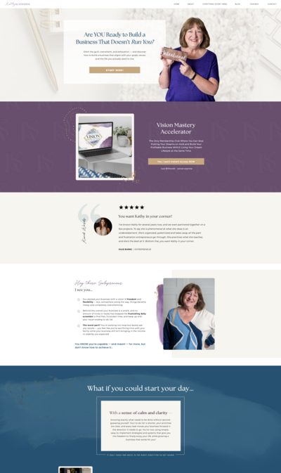 Custom brand and website design for online course creator