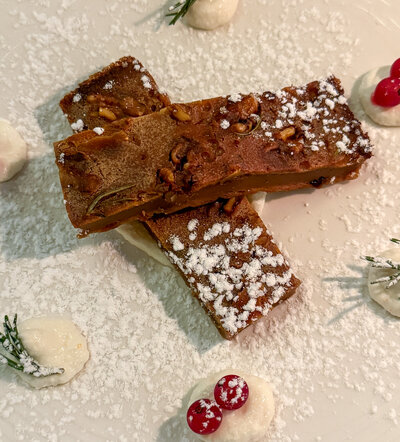 Castagnaccio dessert from Buca di Sant'Antonio in Lucca, Italy