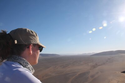 Stephanie Taale in Sossusvlei Namibia- Founder of The Streamlined Creative - Business Coach, Client Experience and Systems Strategist for brand and website designers