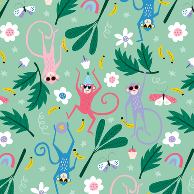 Birthday Monkey pattern designed by Jen Pace Duran of Pace Creative Design Studio