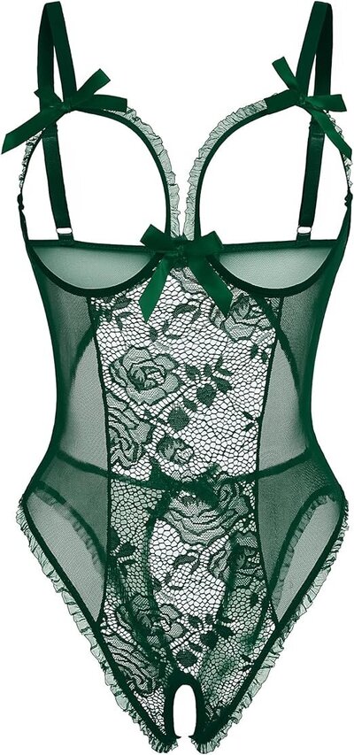 Sexy Lace Babydoll Mini Bodysuit