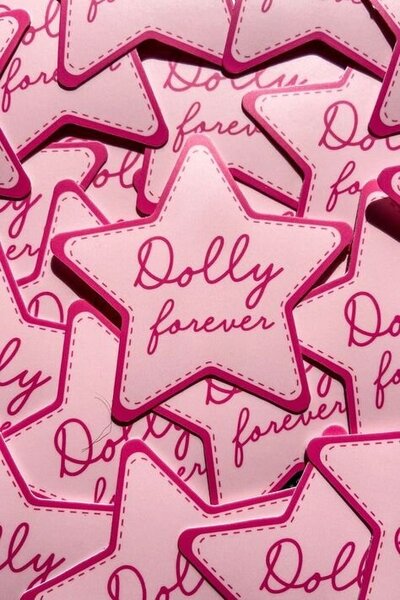 Pink star dolly forever stickers