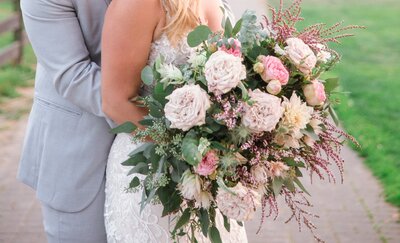 Blush wedding flower bouquet