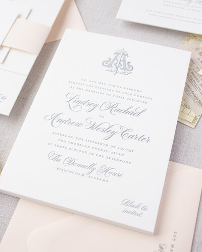 vellum overlay wedding invitation suite