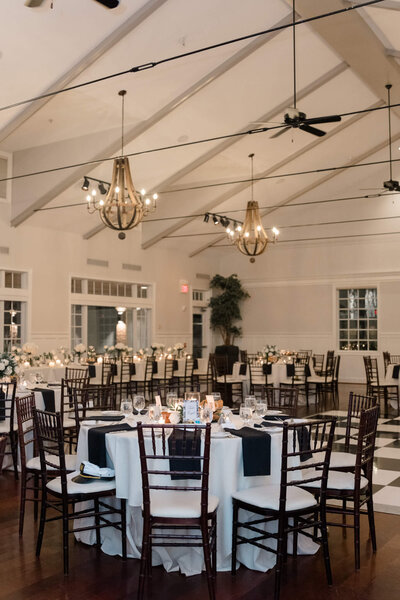 Reception space at the Chesapeake Bay Beach Club on Kent Island, Maryland.