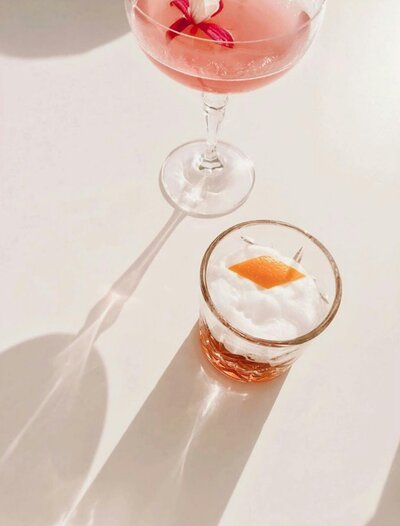 image of wine glass and cocktail glass