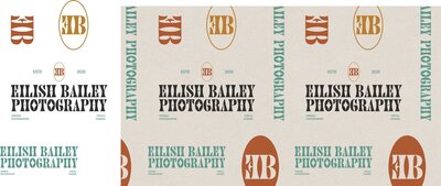 Logos for Eilish Bailey Photography on a tan background
