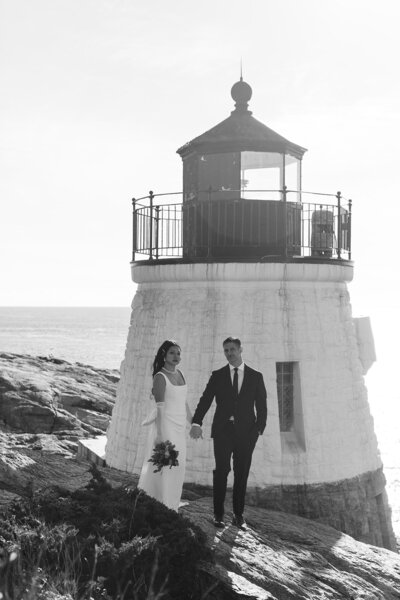 Bride and groom under bride's veil
