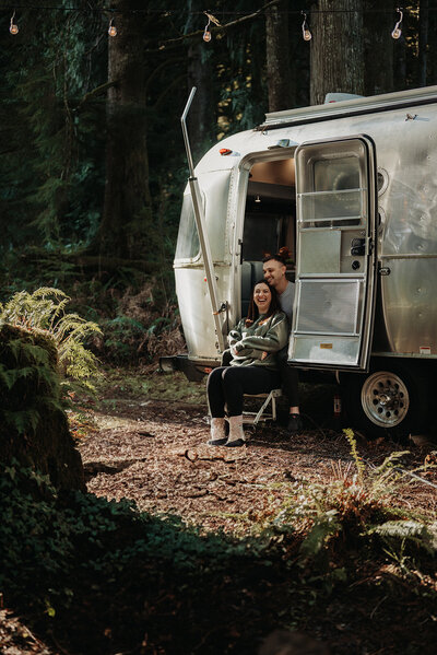 Engagement photos with morning coffee. Perfect for couples photography.
