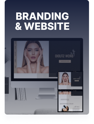 Professional branding and website design mockup for beauty studio by AZ Digital Solutions