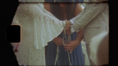 handfasting unique ceremony idea captured on vintage super 8 film
