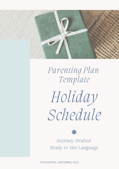 Parenting Plan Templates Holidays