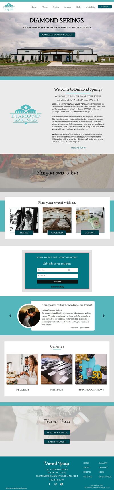 Diamond Springs homepage screenshot part 2
