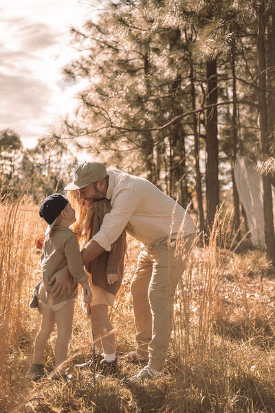 Family in long grass