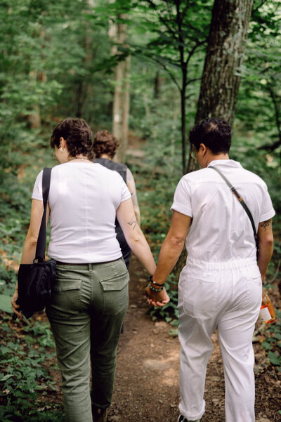 Couple standing together during their mountaintop elopement in Virginia, captured by Editorial Wedding Co.
