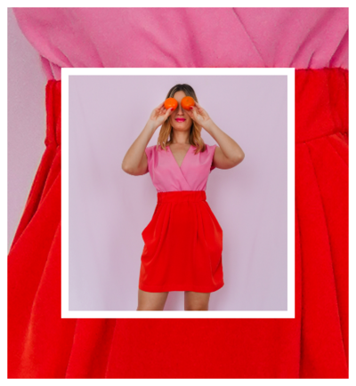 style-poker-creative-styling-ideas-sustainable-fashion-product-women-fashion-orange-pink-combination