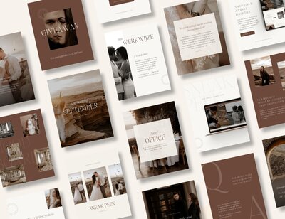 Luxe Instagram post templates voor bruiloftfotografen