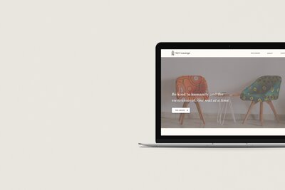 Modern Responsive Showit website design on laptop by Angela Benincasa