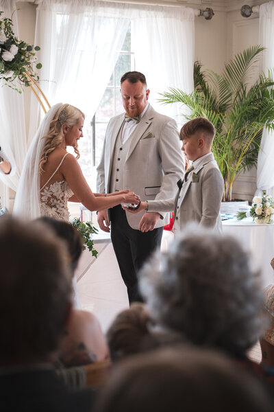 Kirsty being handed her ring