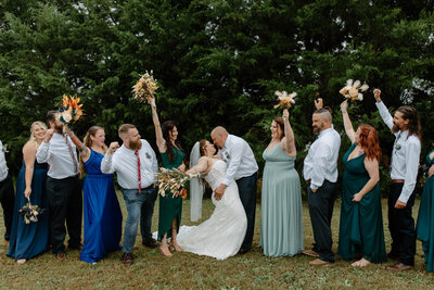 a bridal party on wedding day in Fayetteville