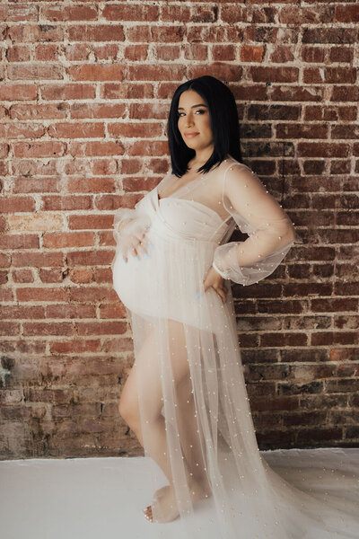 white tulle and pearl maternity robe client closet jacksonville fl