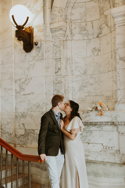 Weddings by Kattie Jackson - decatur courthouse wedding bride and groom portrait 