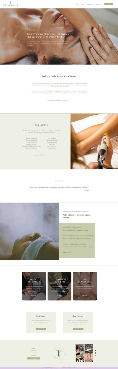 Affordable Website Design for a small business in the beauty industry based in Warrnambool by website designer Coja Creative.