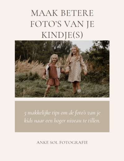 Voorkant van een gratis e-book om betere foto's te maken van je kindjes.