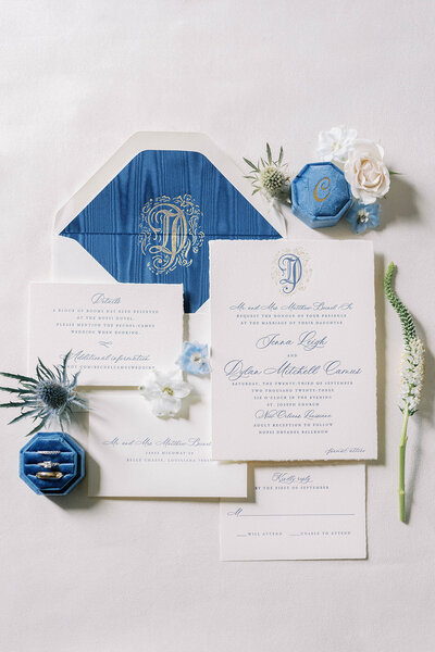 luxury wedding invitation design in New Orleans