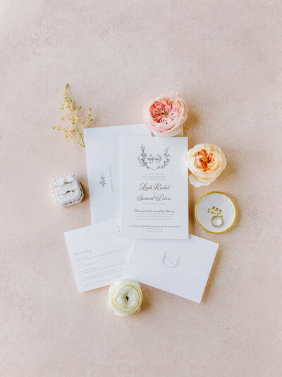 Wedding invitation suite for wedding at Cathedral Basilica of the Assumption in Covington, KY