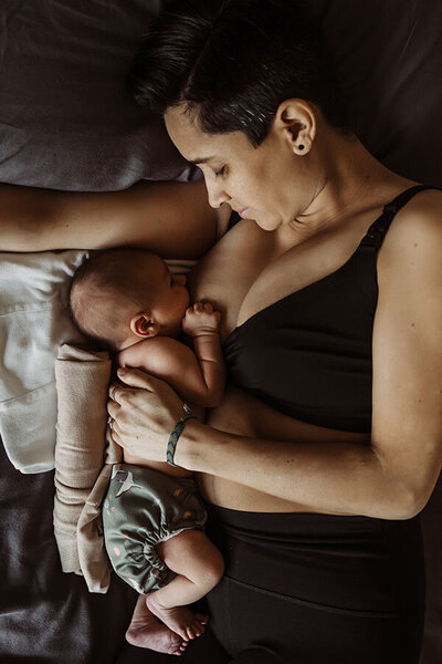 side lying nursing at a home birth