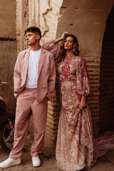 Bride and groom in Marrakesh