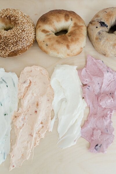 Crieve Hall Branding Photos featuring a bagel spread by Nashville Branding Photographer Dolly DeLong