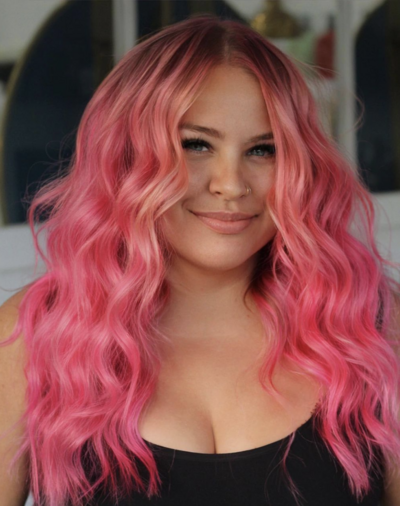 Pink Hand Tied Hair Extension Client With NBR