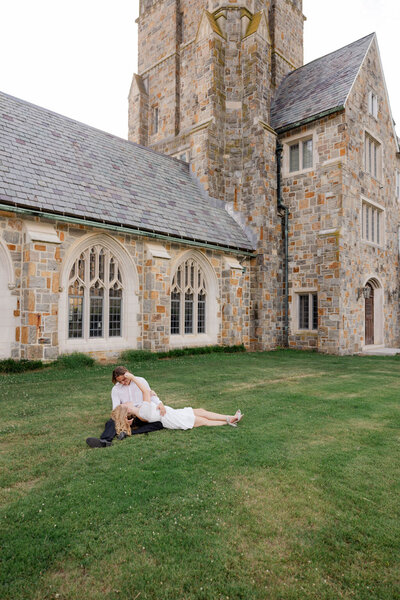 couple posing for engagement photos berry college