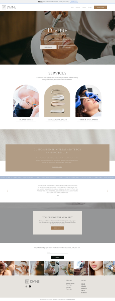 Aesthetician website design