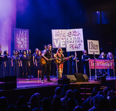 Sammi performing with the Thistle Farms choir at the Ryman