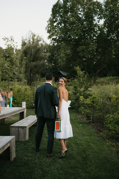 couple walking away