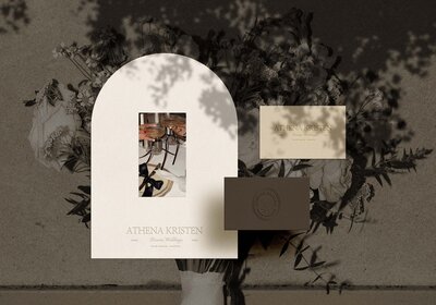 Editorial-style Canva brand kit for wedding planners featuring modern monogram logo, timeless typography, and luxury stationery designs—ideal for planners seeking elevated, done-for-you brand identity.