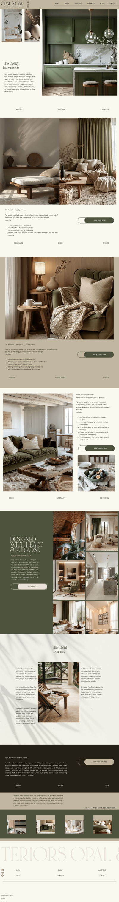 long screenshot of a website that the designer made